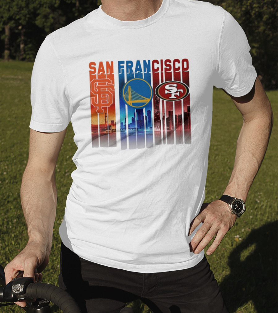 San Francisco Giants Warriors 49ers Cityscape Skyline T-Shirt