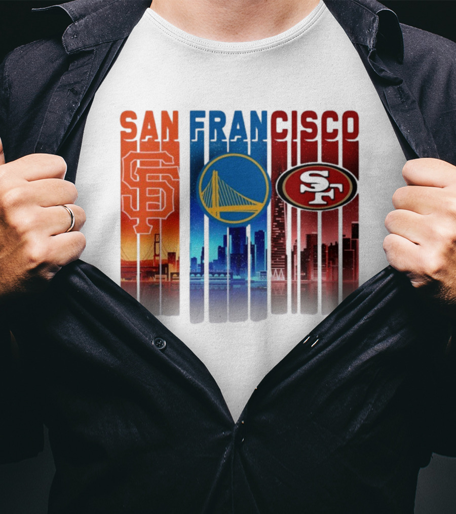 San Francisco Giants Warriors 49ers Cityscape Skyline T-Shirt