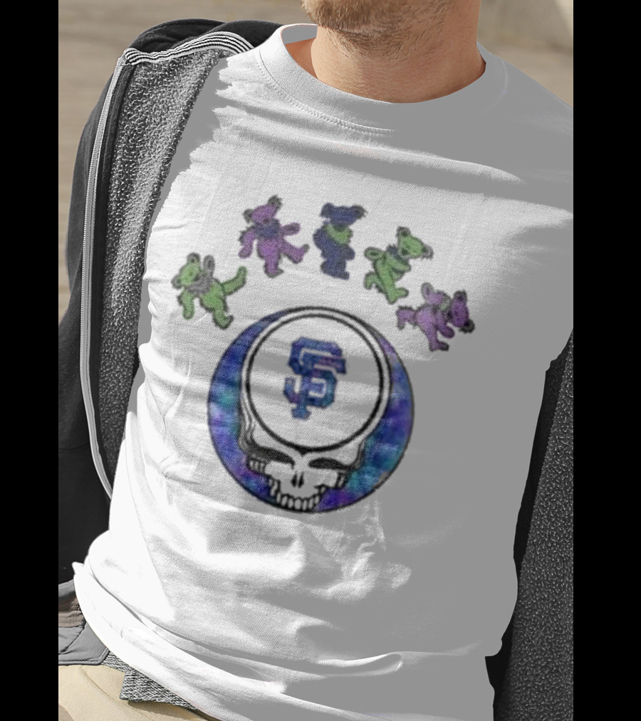 San Francisco Giants 2025 Grateful Dead Night Skull Bears T-Shirt