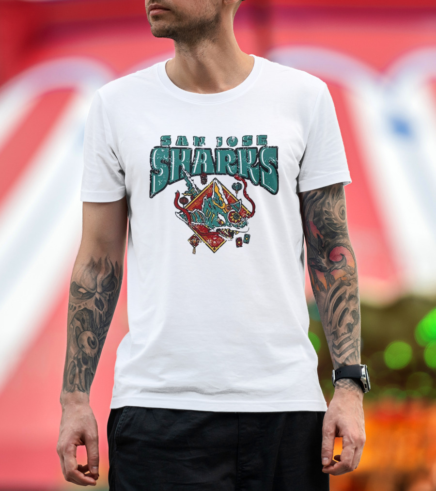 San Jose Sharks 2025 Lunar New Year Blue 84 T-Shirt