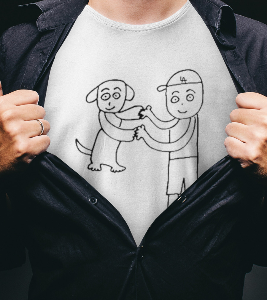 Shohei Otani And Dog Sketch By Kenta Maeda T-Shirt