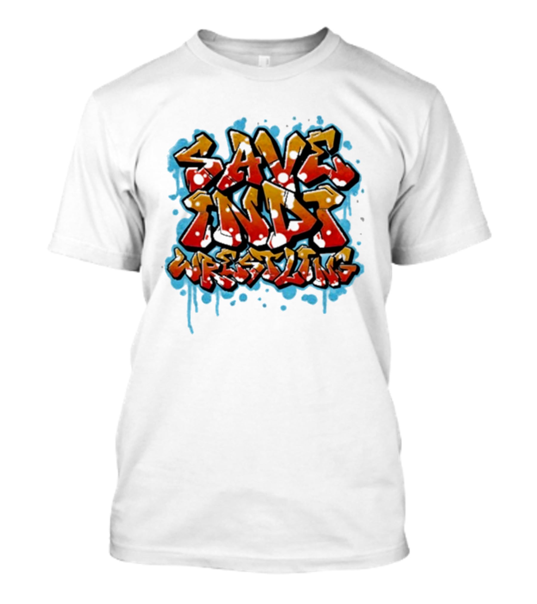 Save Indi Wrestling Graffiti Style Bold Text T-Shirt