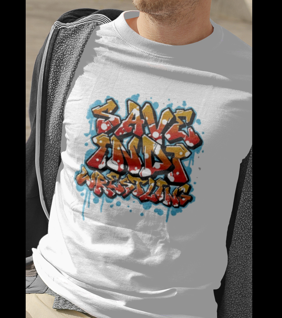 Save Indi Wrestling Graffiti Style Bold Text T-Shirt