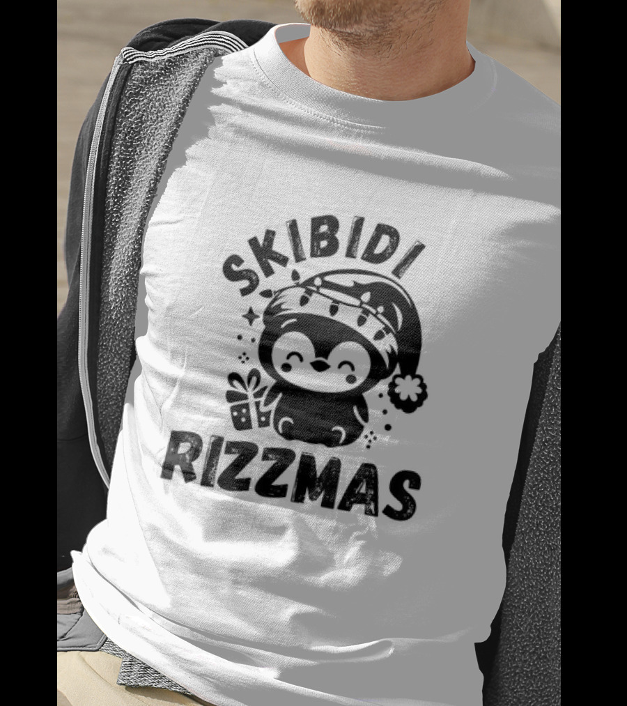 Love Skibidi Rizzmas Christmas Penguin T-Shirt