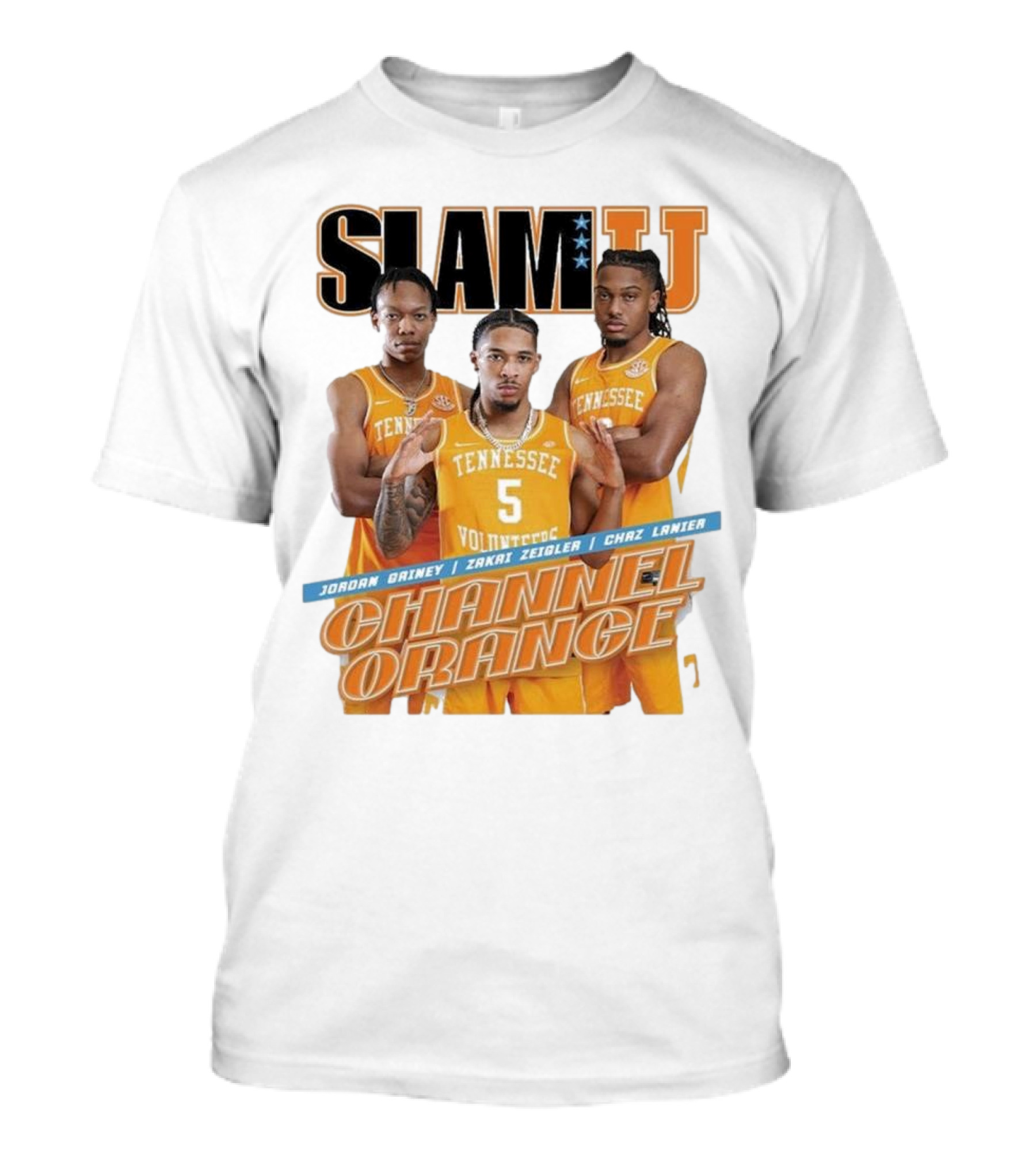 SLAMU Tennessee Volunteers Jordan Gainey Zakai Zeigler Chaz Lanier Channel Orange T-Shirt
