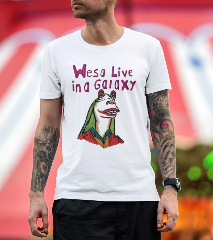 Wesa Live In A Galaxy Alien Cartoon Style T-Shirt