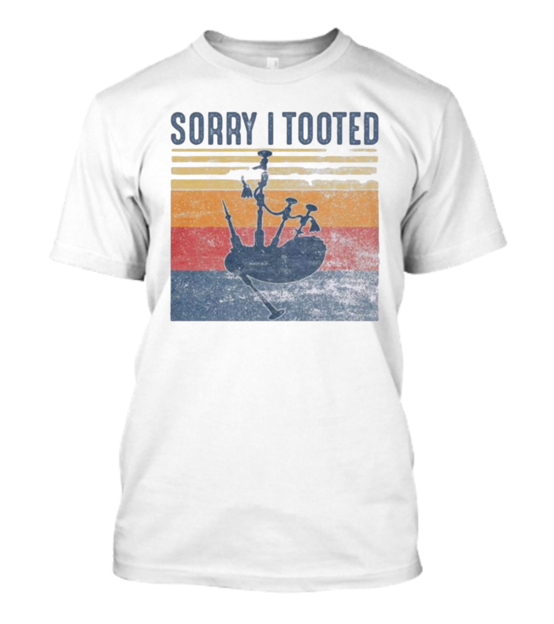 Sorry I Tooted Bagpipe Vintage Retro Stripes T-Shirt