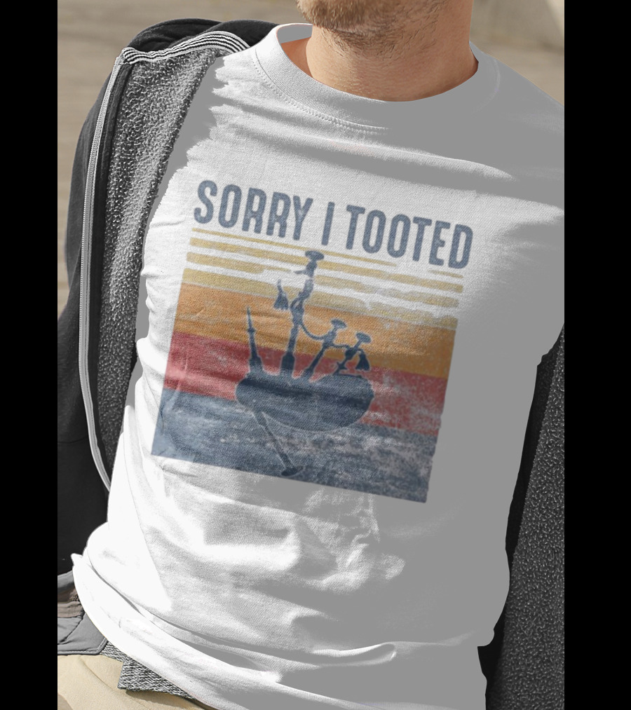 Sorry I Tooted Bagpipe Vintage Retro Stripes T-Shirt