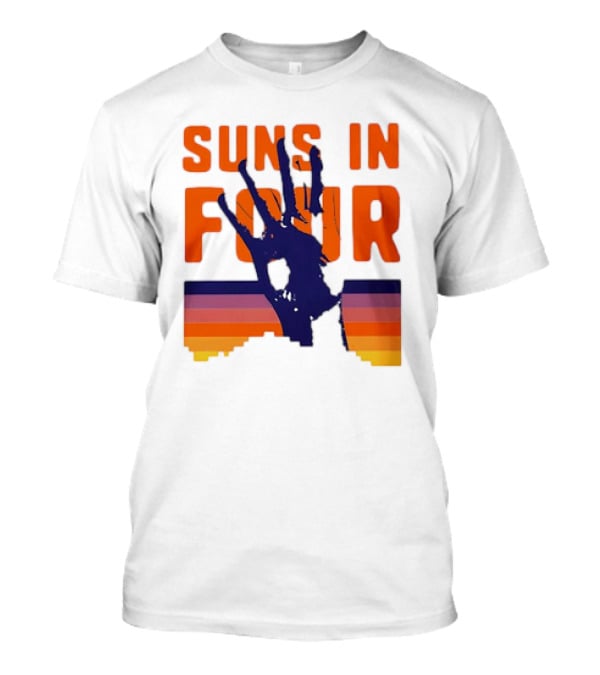 Suns In Four Handprint Orange And Purple Stripes T-Shirt