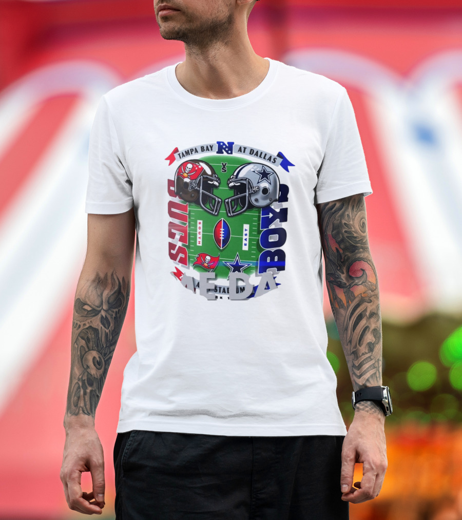 Tampa Bay Buccaneers vs Dallas Cowboys AT&T Stadium Week 16 Helmet Showdown T-Shirt