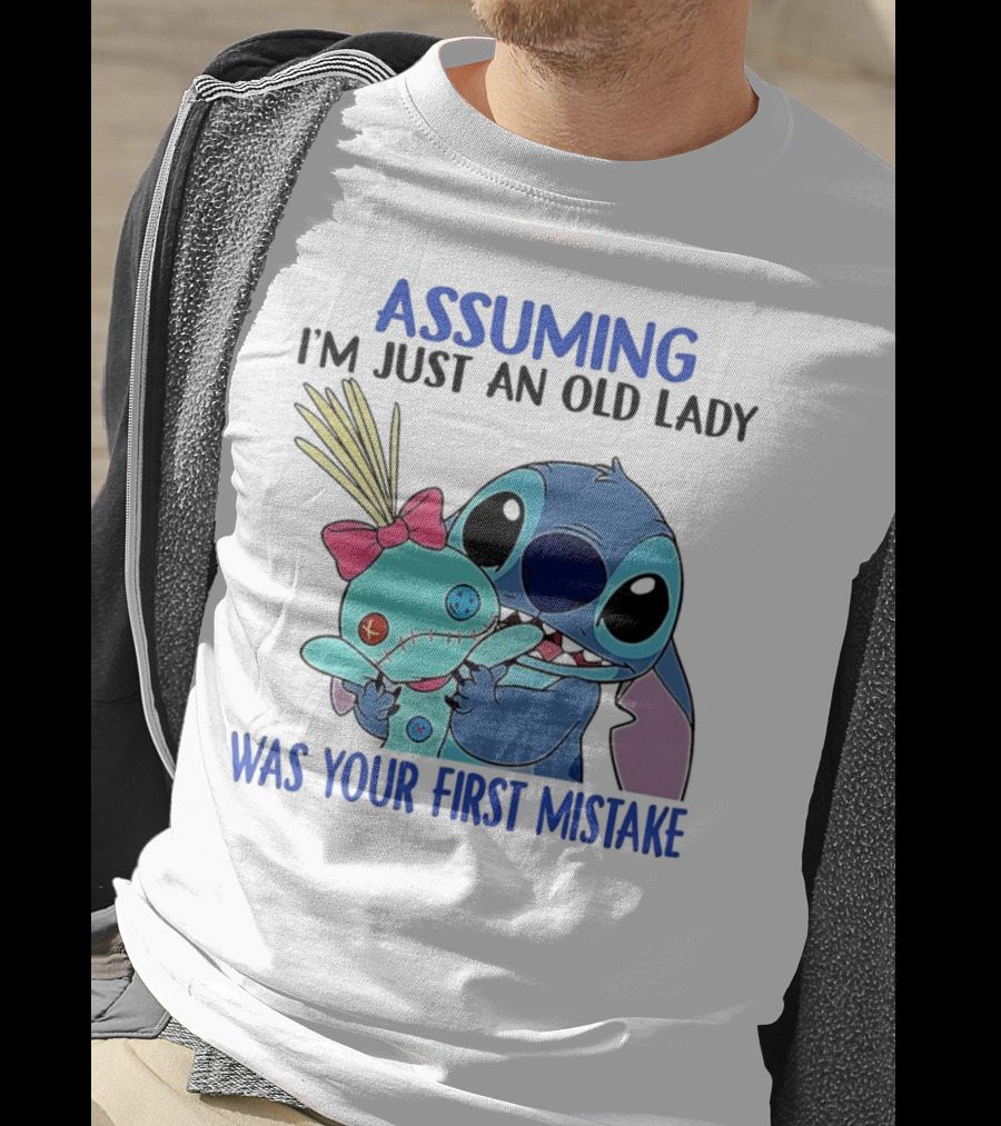 Assuming I'm Just An Old Lady Was Your First Mistake Stitch Holding Voodoo Doll T-Shirt
