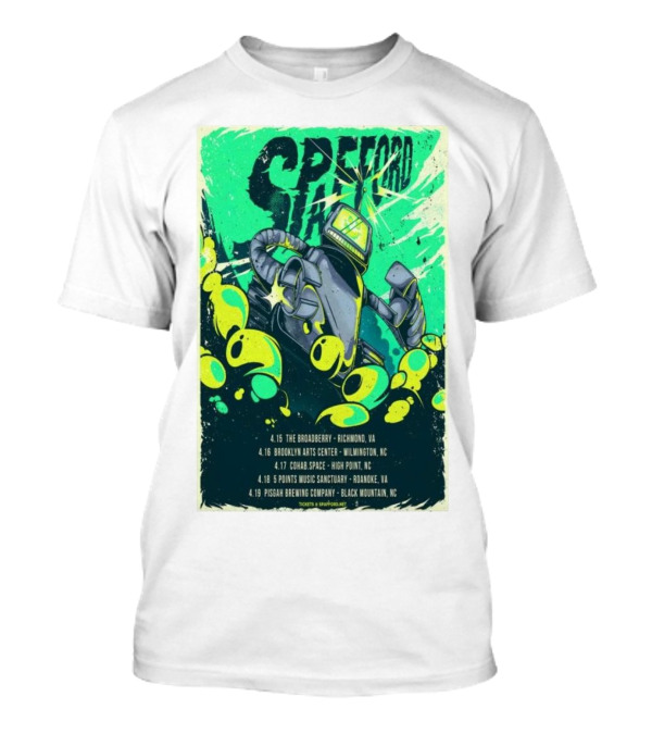 Spafford Southeast April 2025 Tour With Robot And Dates Richmond Wilmington High Point Roanoke Black Mountain T-Shirt