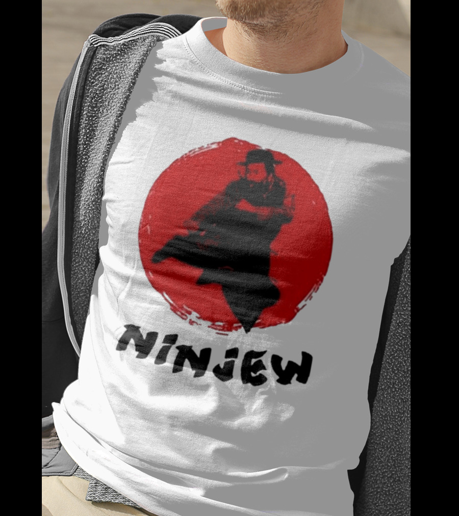 Ninjew Red Circle Kick Martial Arts Style T-Shirt
