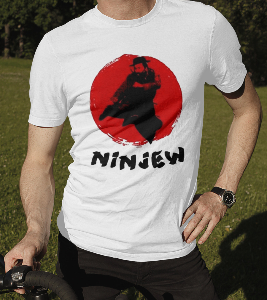Ninjew Red Circle Kick Martial Arts Style T-Shirt