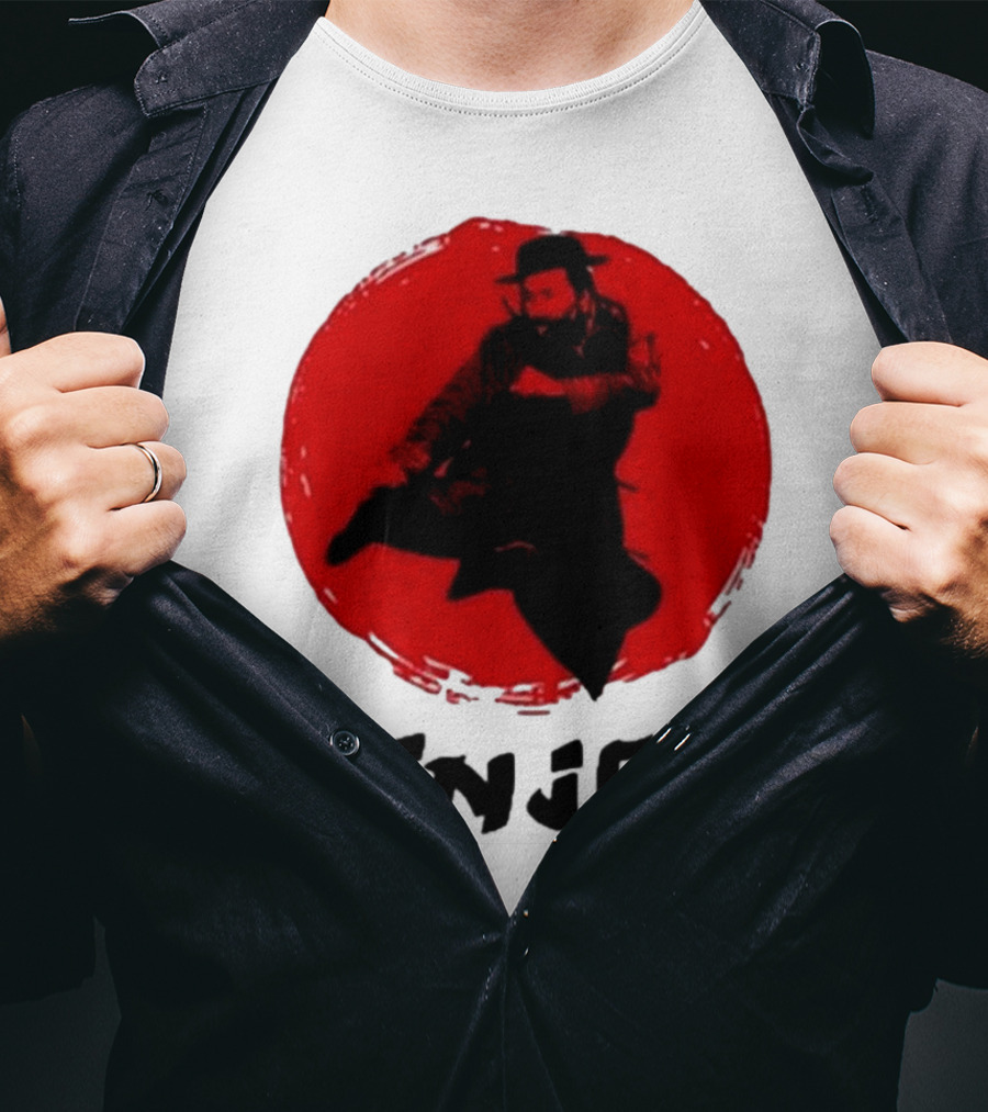 Ninjew Red Circle Kick Martial Arts Style T-Shirt