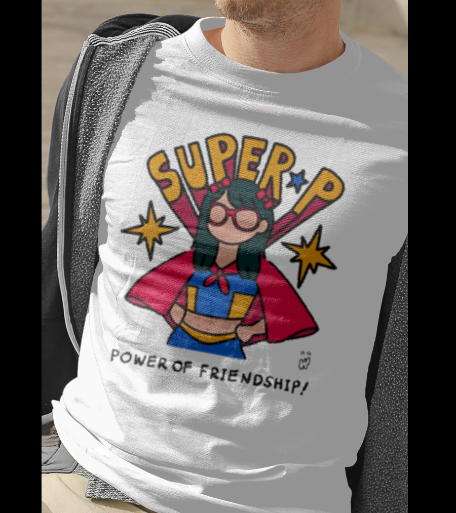 Super P Pastel Superhero Cartoon Character Friendship T-Shirt