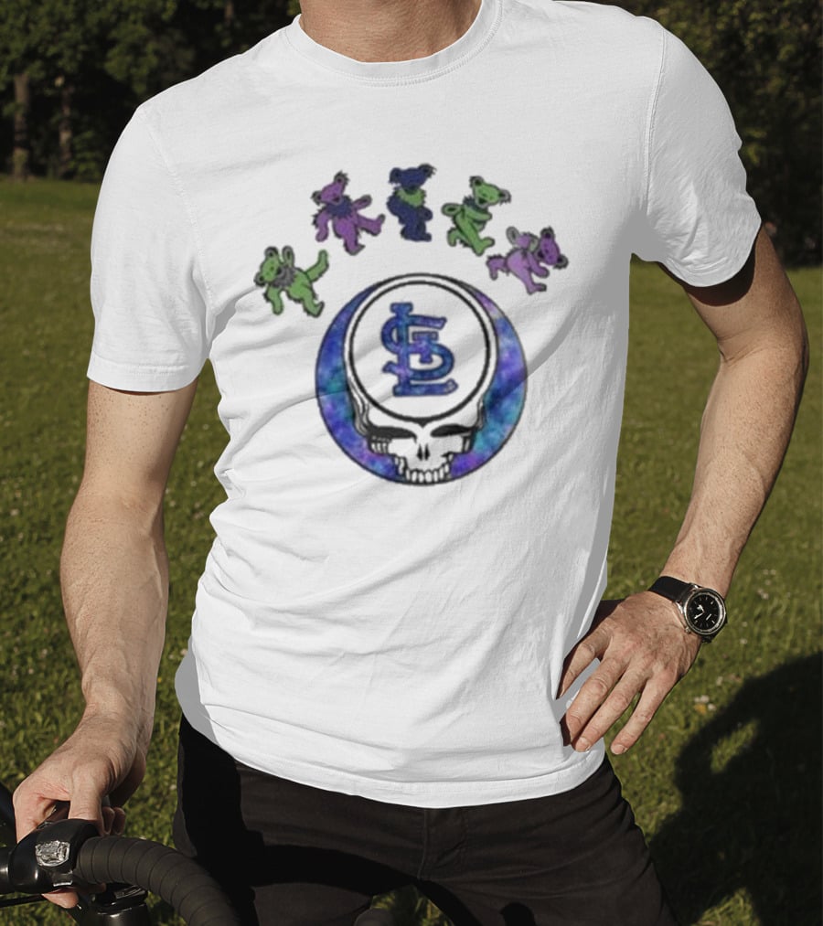St. Louis Cardinals Grateful Dead 2025 Skull Bears Night Baseball T-Shirt