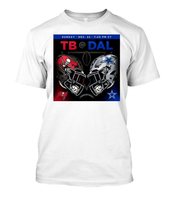 Sunday Dec 22 7:20 PM CT TB @ DAL Week 16 2024 Helmet Face-Off T-Shirt