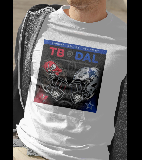Sunday Dec 22 7:20 PM CT TB @ DAL Week 16 2024 Helmet Face-Off T-Shirt