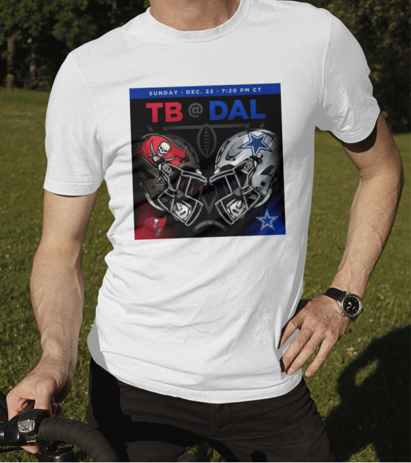 Sunday Dec 22 7:20 PM CT TB @ DAL Week 16 2024 Helmet Face-Off T-Shirt