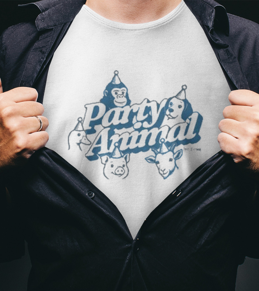 Party Animal Tanner Smith Blue Animal Faces T-Shirt