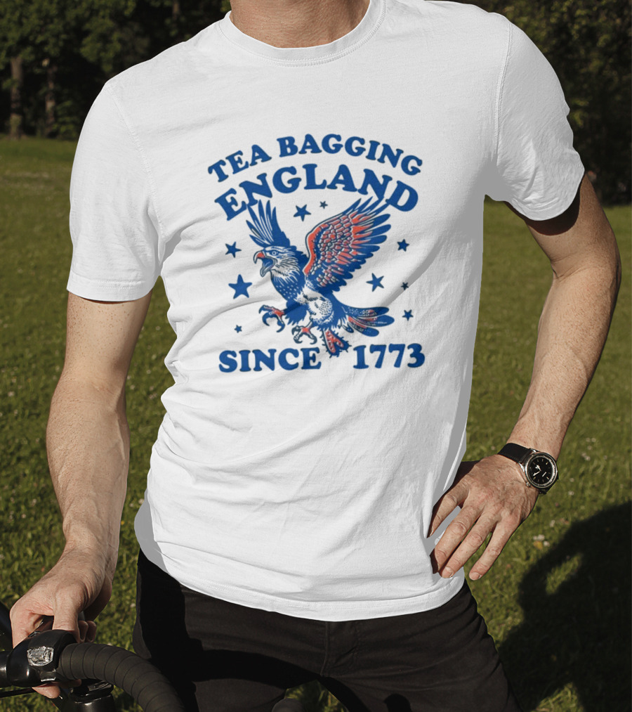Tea Bagging England Since 1773 Bald Eagle And Stars T-Shirt
