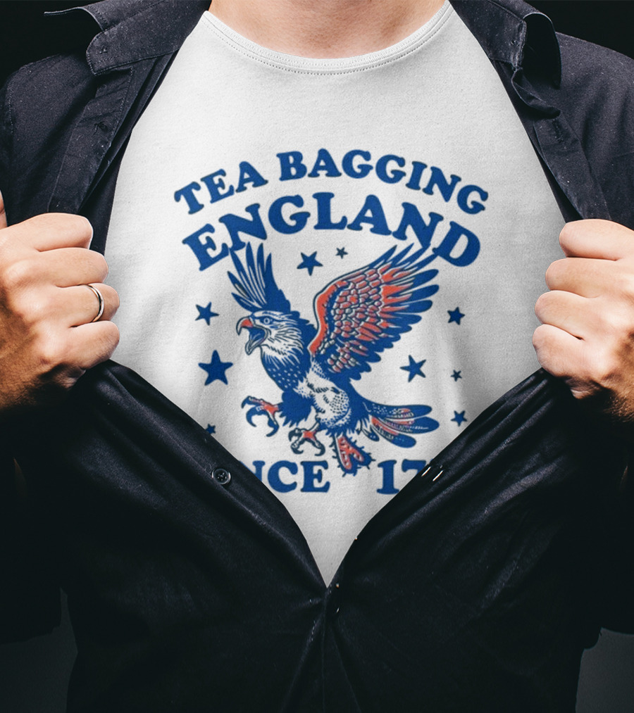Tea Bagging England Since 1773 Bald Eagle And Stars T-Shirt