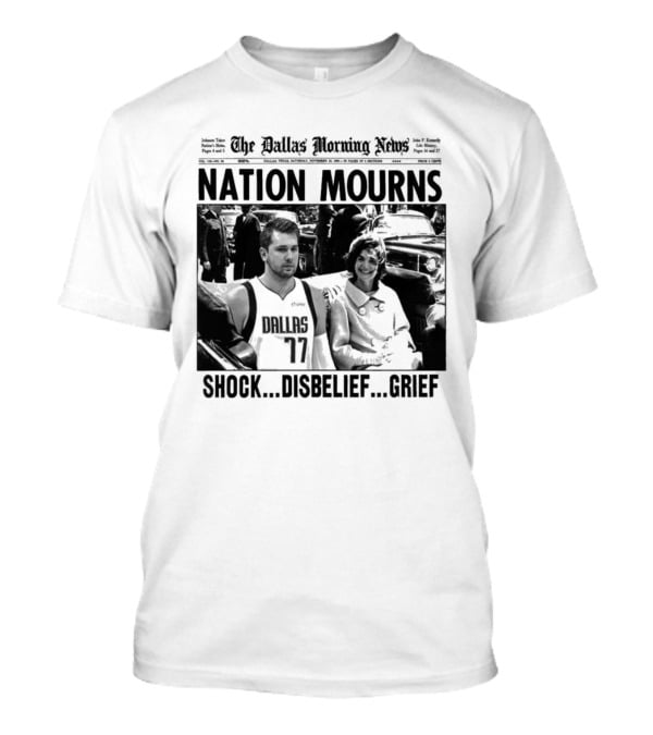 The Dallas Morning News Nation Mourns Shock Disbelief Grief Basketball Player And Smiling Woman T-Shirt
