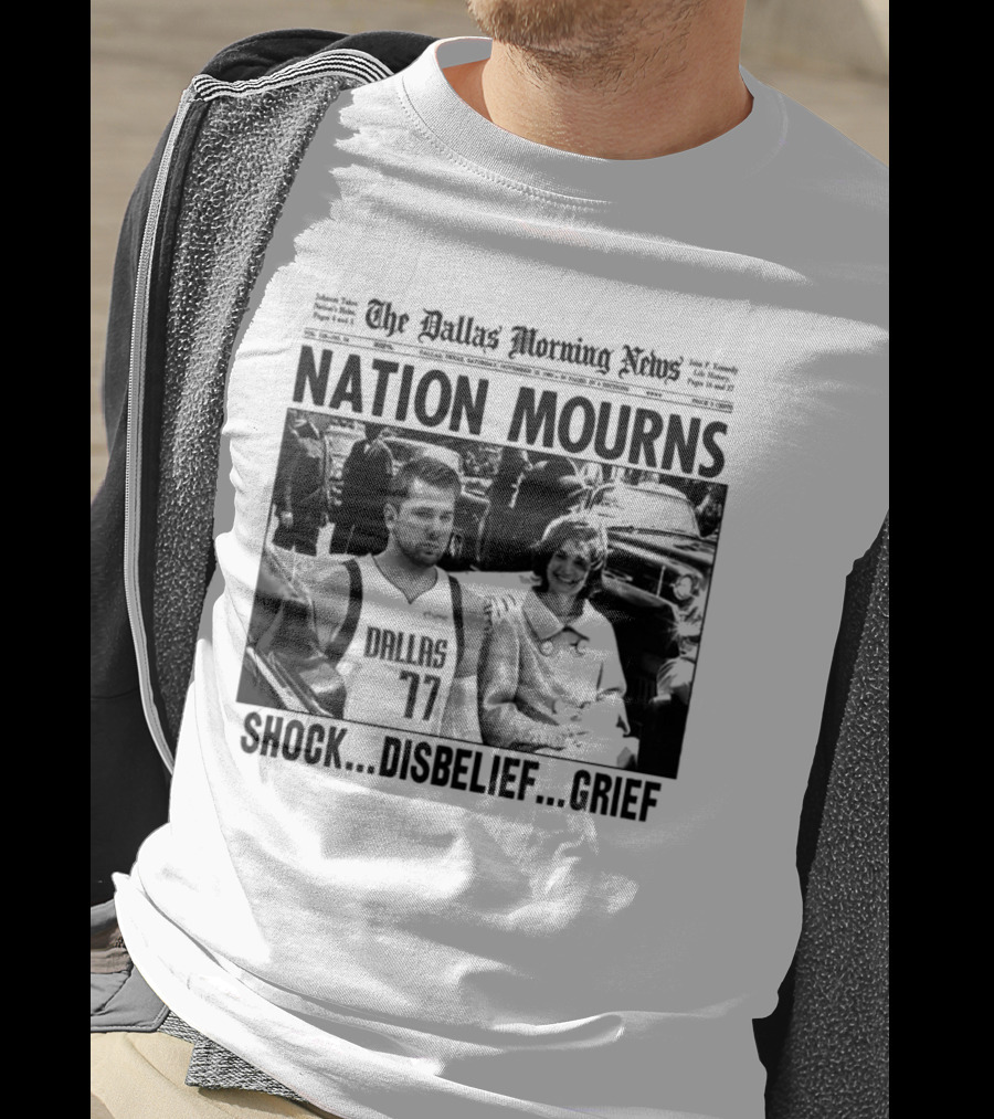 The Dallas Morning News Nation Mourns Shock Disbelief Grief Basketball Player And Smiling Woman T-Shirt