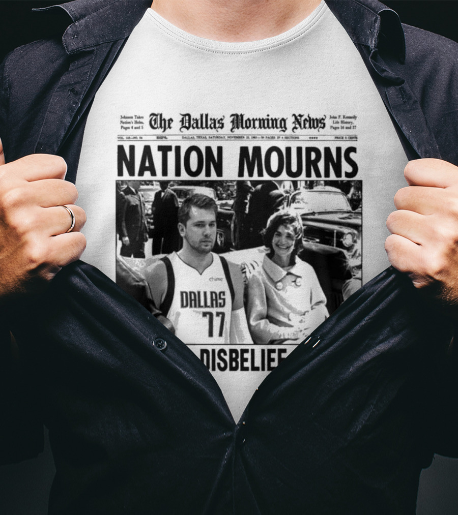 The Dallas Morning News Nation Mourns Shock Disbelief Grief Basketball Player And Smiling Woman T-Shirt
