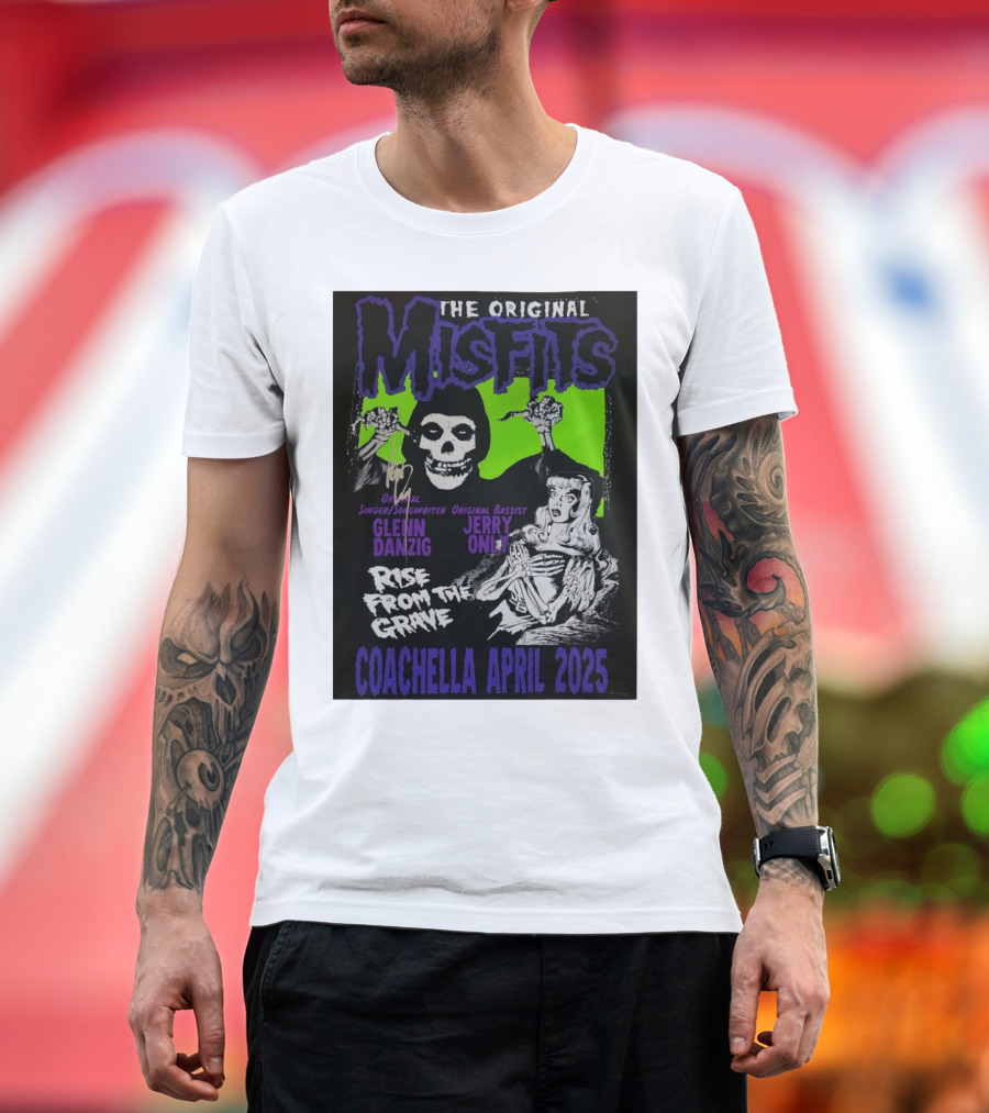 The Original Misfits Coachella April 2025 Glenn Danzig Jerry Only Rise From The Grave T-Shirt
