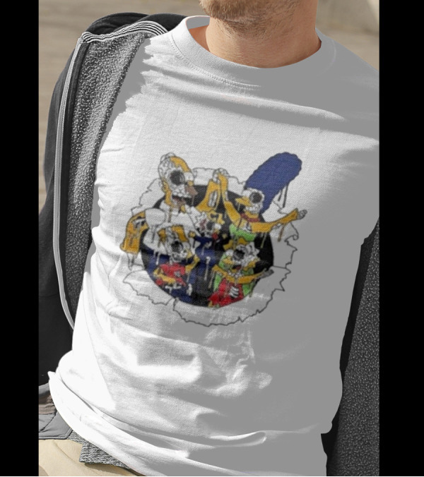 Zombie Family Simpsons Characters Dripping Melting Style T-Shirt