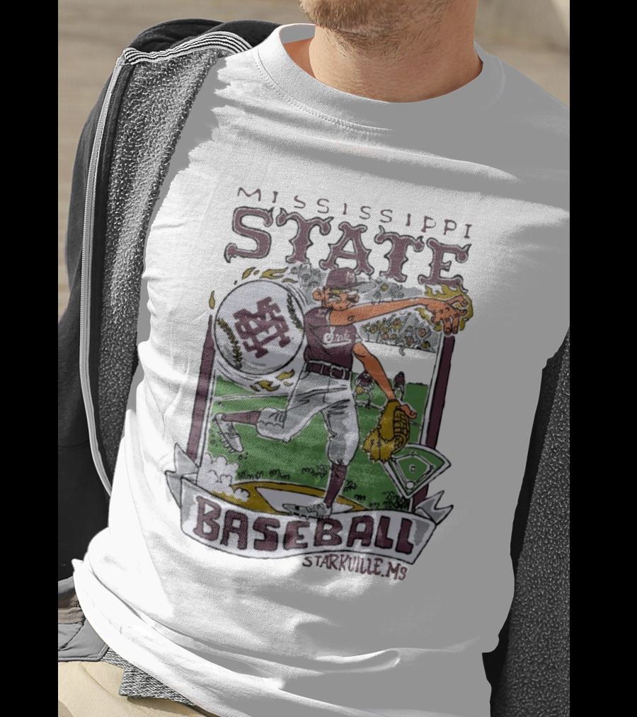 Mississippi State Baseball Starkville MS Wonky Cards T-Shirt