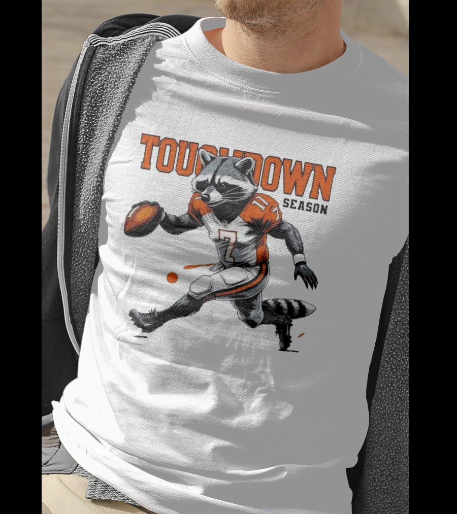 Touchdown Season Raccoon Football Fun T-Shirt