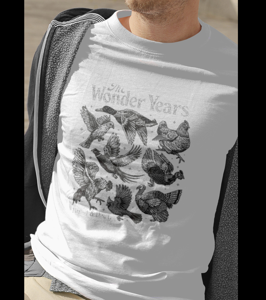 The Wonder Years Burst And Decay Bird Collage Falling Leaves T-Shirt