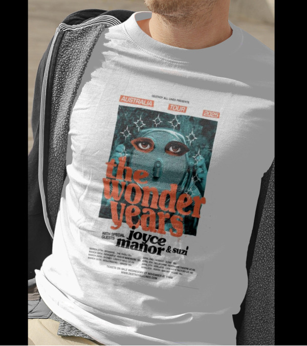 Destroy All Lines Presents The Wonder Years Tour Australia 2025 With Joyce Manor And Suzi T-Shirt