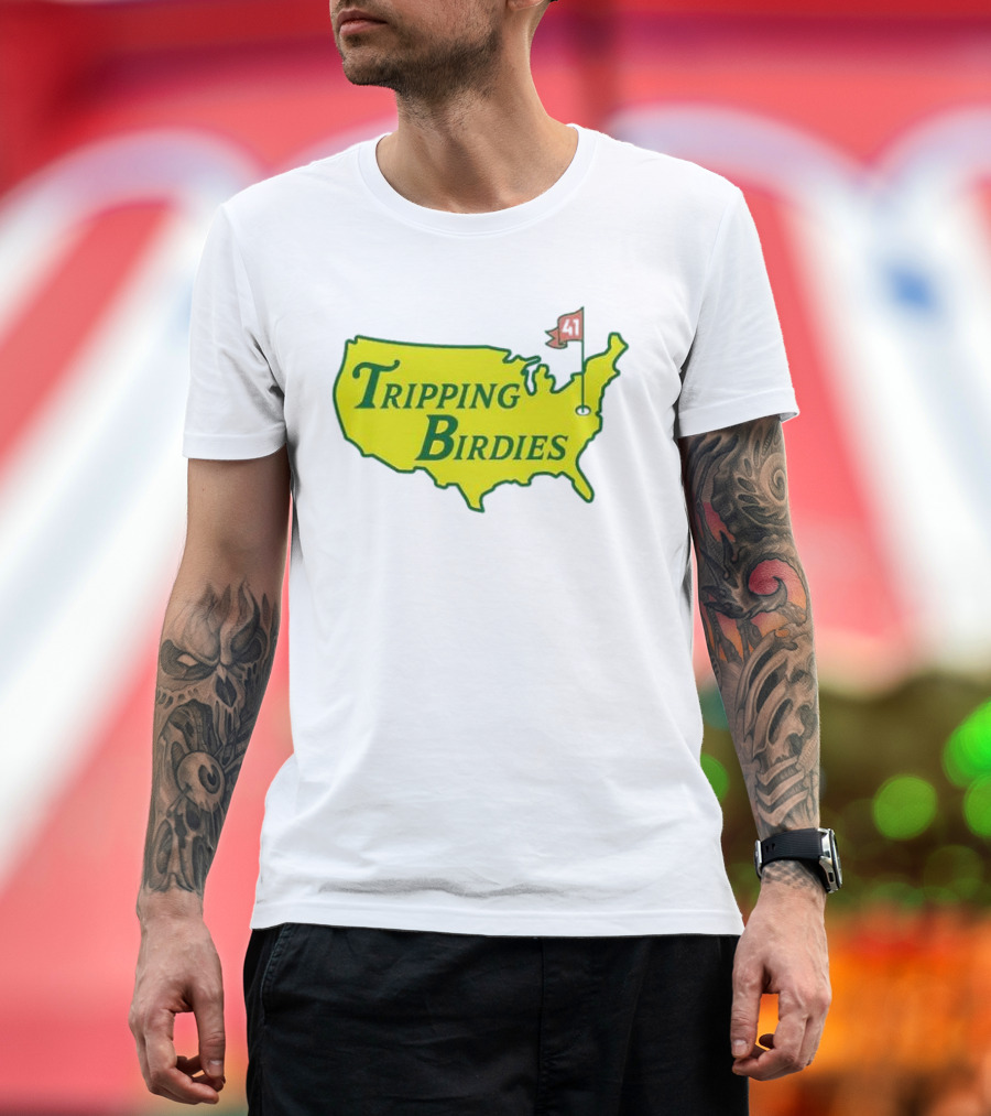 Tripping Birdies USA Map Masters Golf Flag 41 T-Shirt