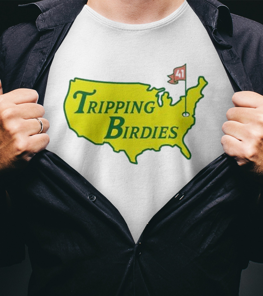 Tripping Birdies USA Map Masters Golf Flag 41 T-Shirt