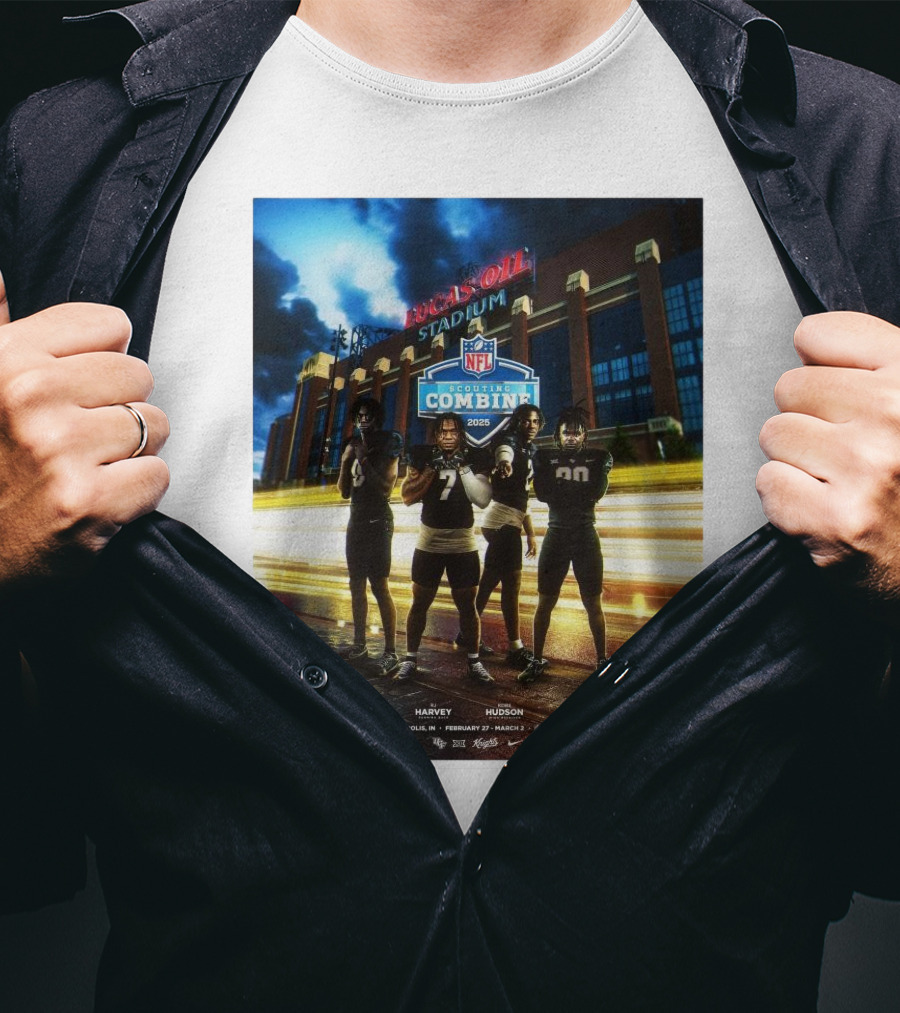 Lucas Oil Stadium NFL Scouting Combine 2025 UCF Adams Harvey Hudson McWilliams Indianapolis T-Shirt