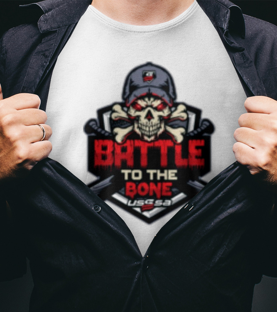 Battle To The Bone USSSA Skull And Crossbones March 21-23 2025 T-Shirt