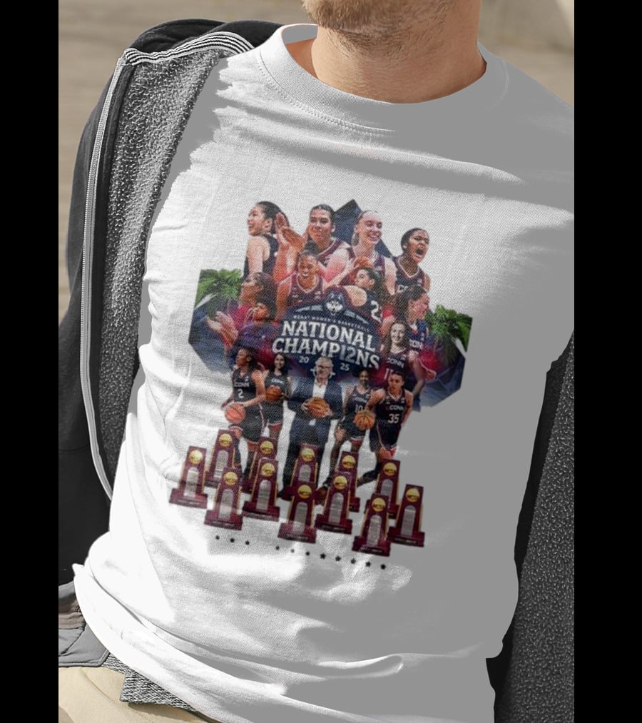 UConn Women's Basketball National Champ12ns 2025 NCAA 12th Title Celebration T-Shirt