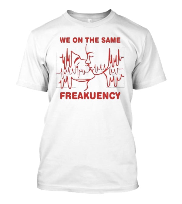 We On The Same Freakuency Sketch Line Waveform Art T-Shirt