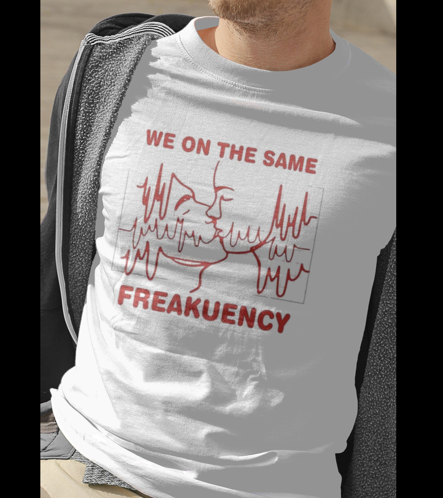We On The Same Freakuency Sketch Line Waveform Art T-Shirt