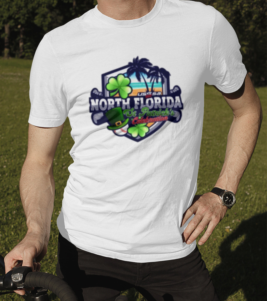 USSSA North Florida St Patrick’s Celebration March 15-16 2025 Shamrock Hat Palm Trees Baseball T-Shirt