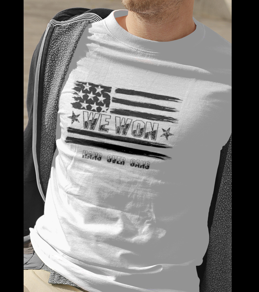 We Won Hang Over Gang Tattooed Skeleton Mic Icon Celebration T-Shirt