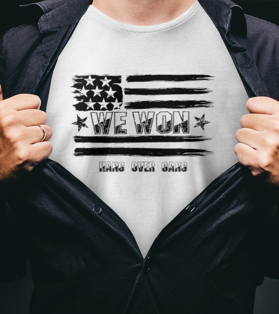 We Won Hang Over Gang Tattooed Skeleton Mic Icon Celebration T-Shirt