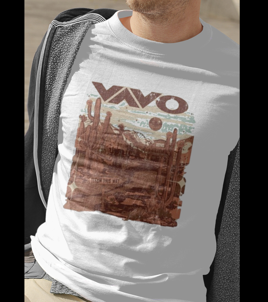 Vavo Cactus Desert Scene Neon Honky Tonk Midweight T-Shirt