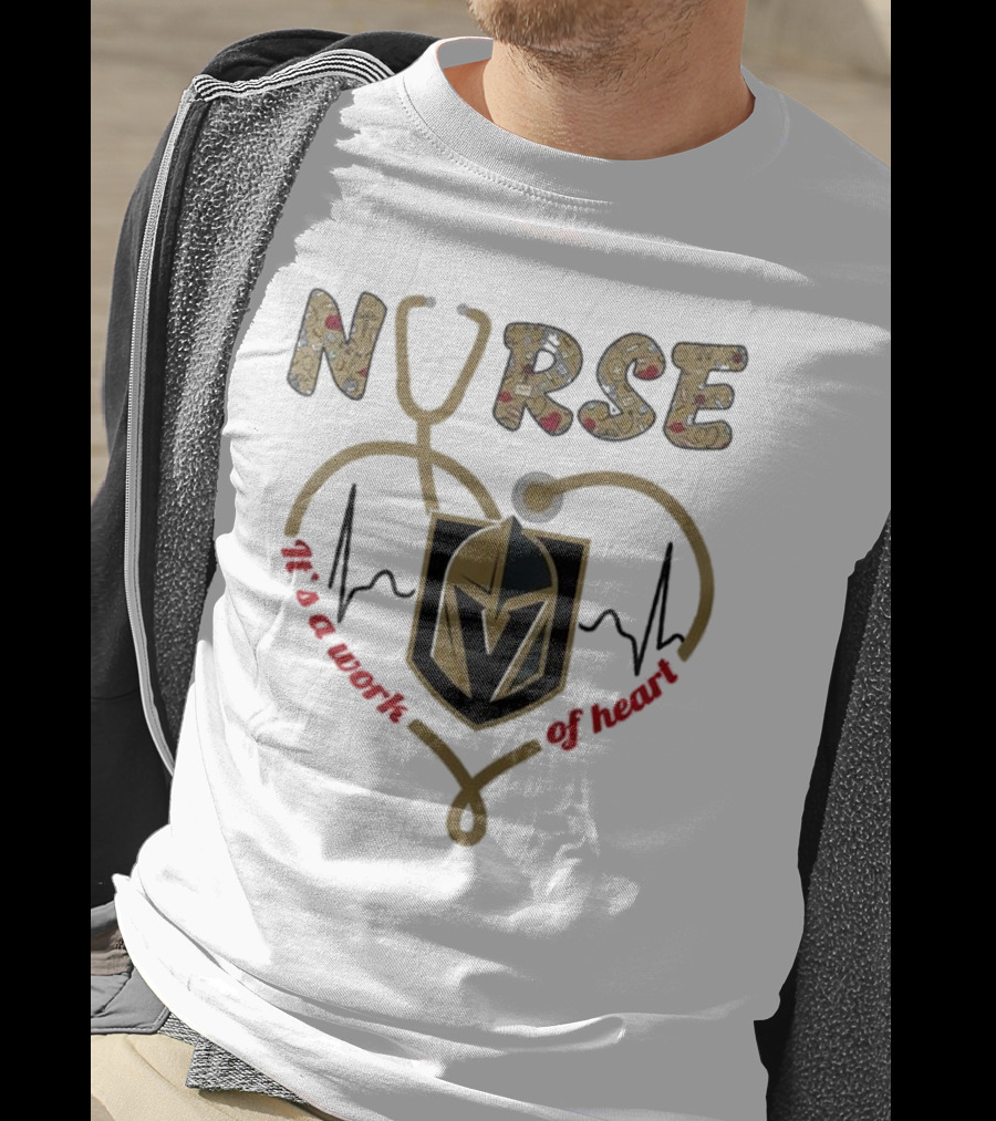 Vegas Golden Knights Nurse Heart Of Gold Appreciation Night 2025 T-Shirt
