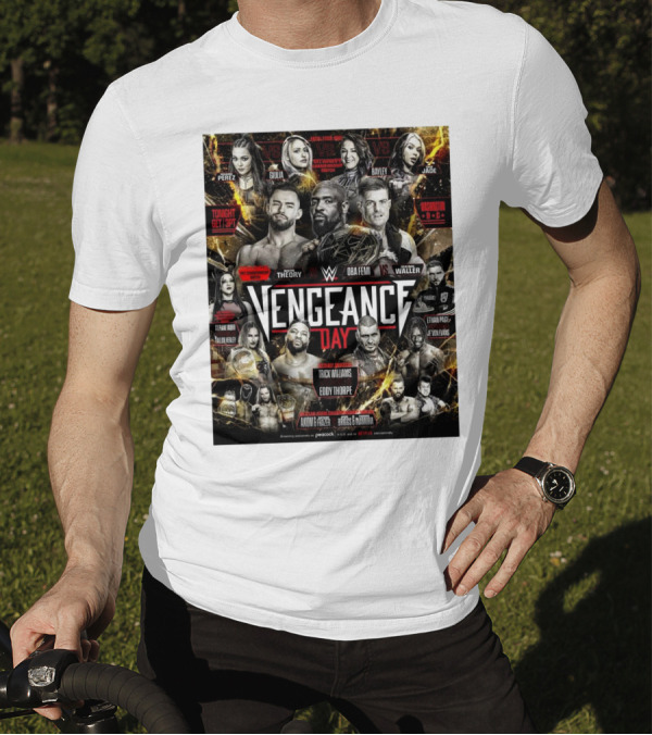 Vengeance Day Triple-Threat NXT Championship Match Austin Theory Vs Oba Femi Vs Grayson T-Shirt