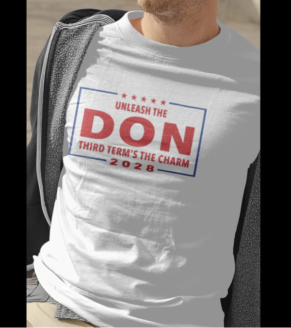 Unleash The Don Third Term’s The Charm 2028 Five Stars Red Blue Frame T-Shirt